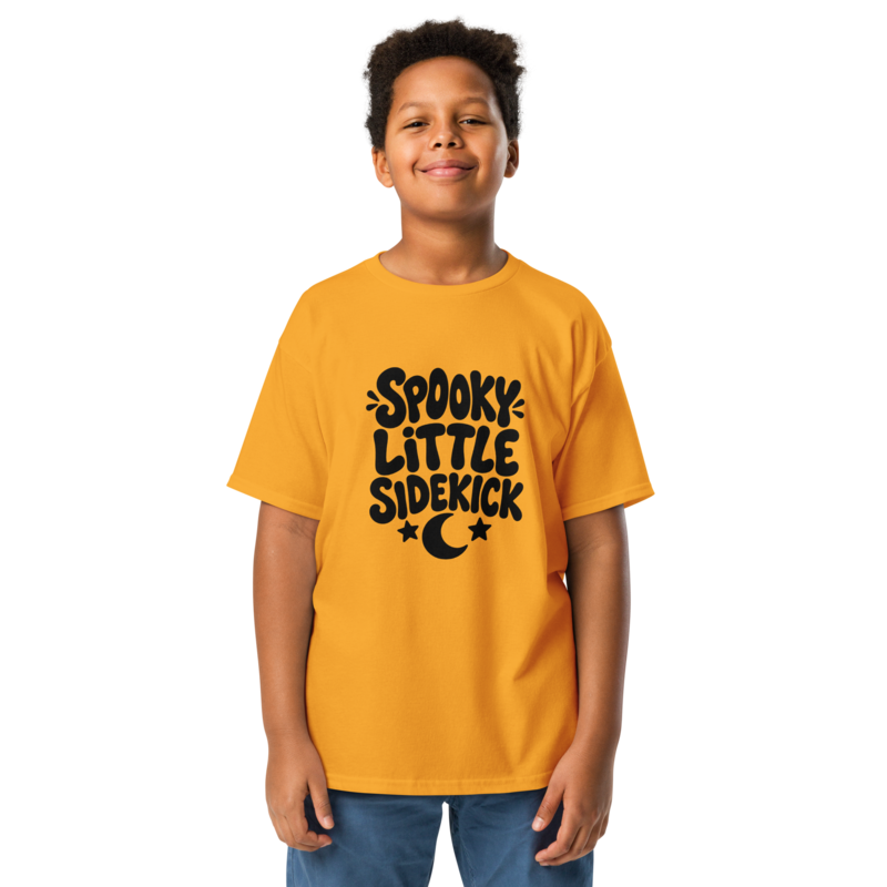 Spooky Little Sidekick Halloween tee in Gold - Mama Said So Tees