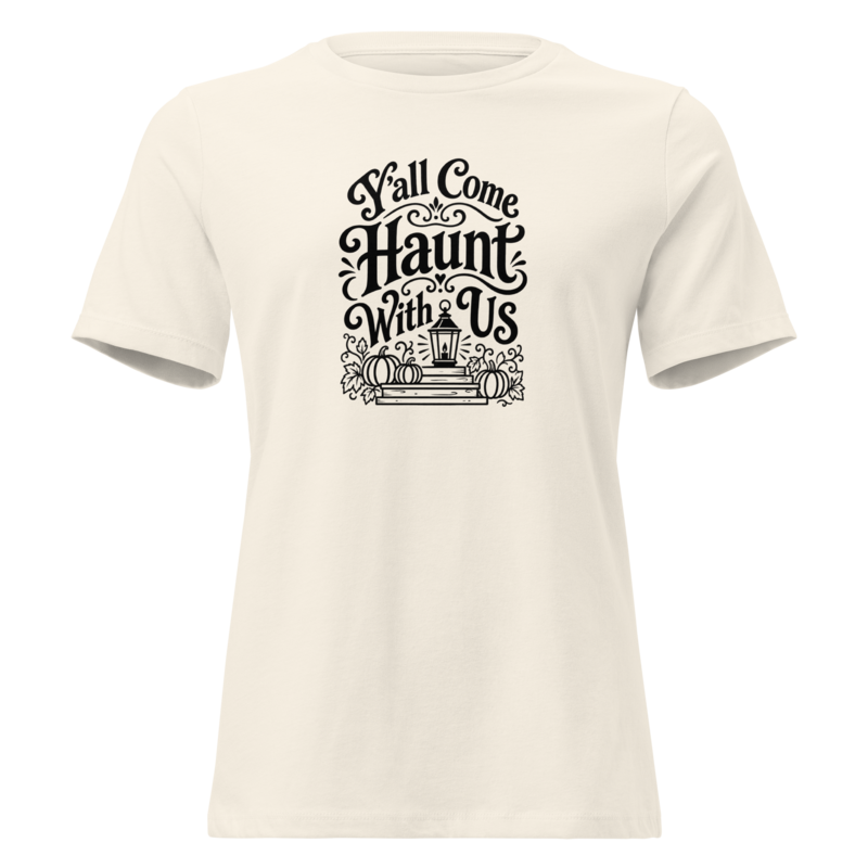 Y'all Come Haunt With Us Halloween tee in Natural - Mama Said So Tees