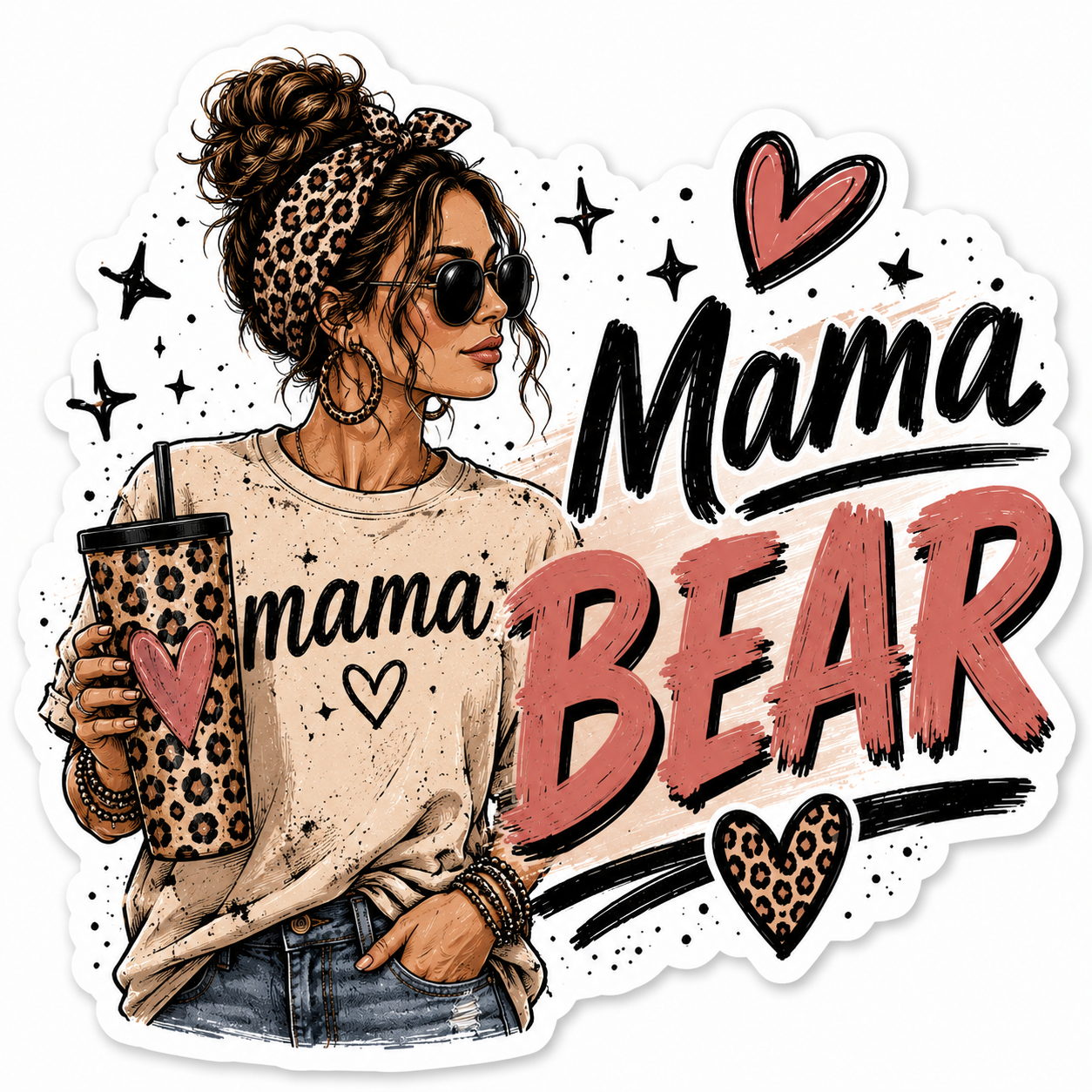 Mama Bear Mode: Activated — Kiss-Cut Sticker