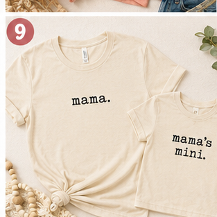 mama's mini. minimalist kids tee — shown with matching mama. tee