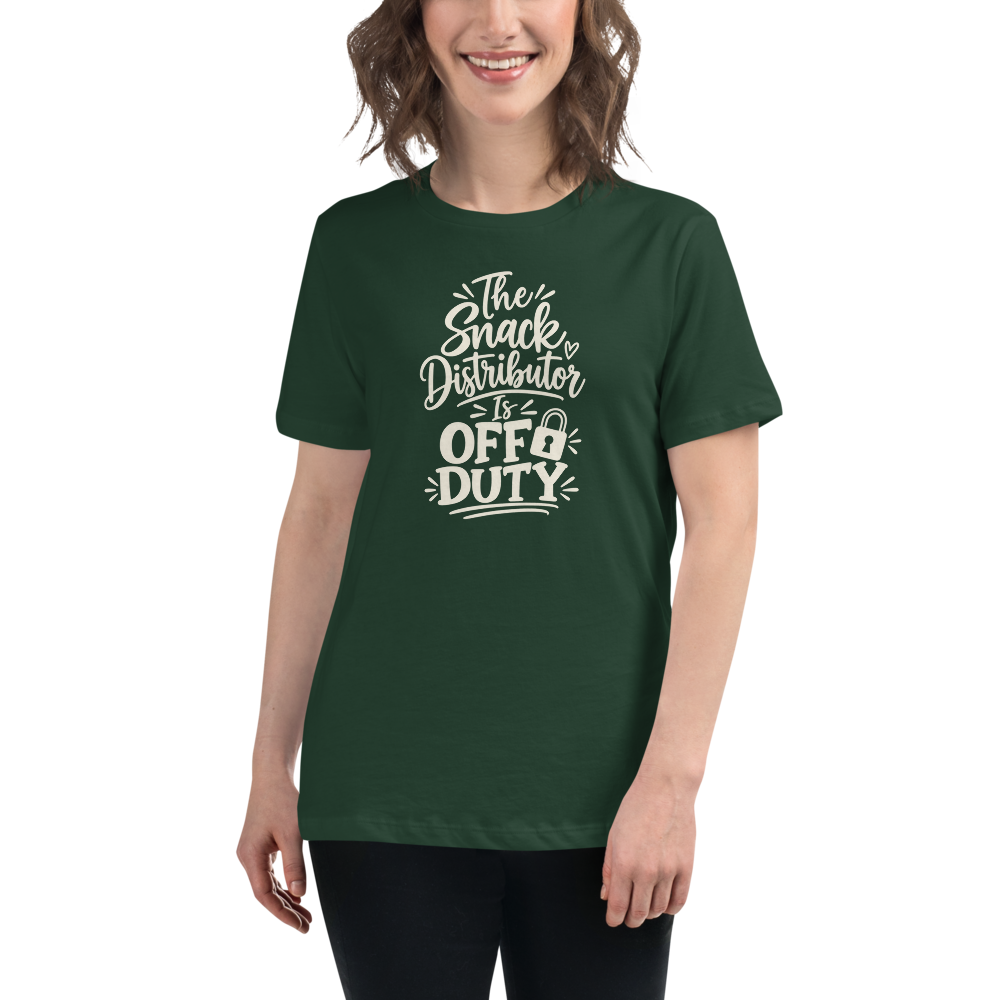The Snack Distributor Is Off Duty - Women's Halloween Tee - Forest Green colourway