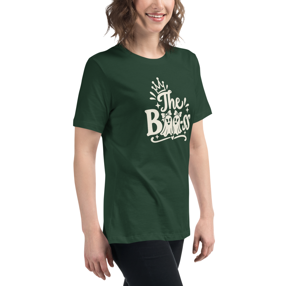 The Boo-ss - Women's Halloween Tee - Forest Green colourway