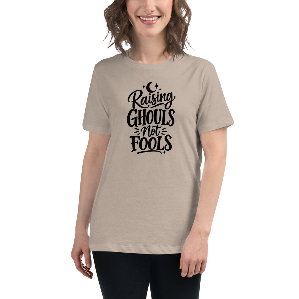 Raising Ghouls Not Fools - Women's Halloween Tee - on model