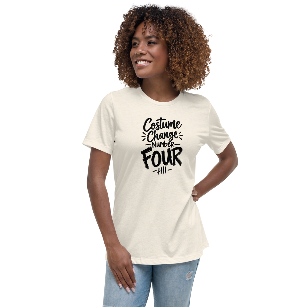 Costume Change Number Four Halloween tee worn by a model, Natural - Mama Said So Tees
