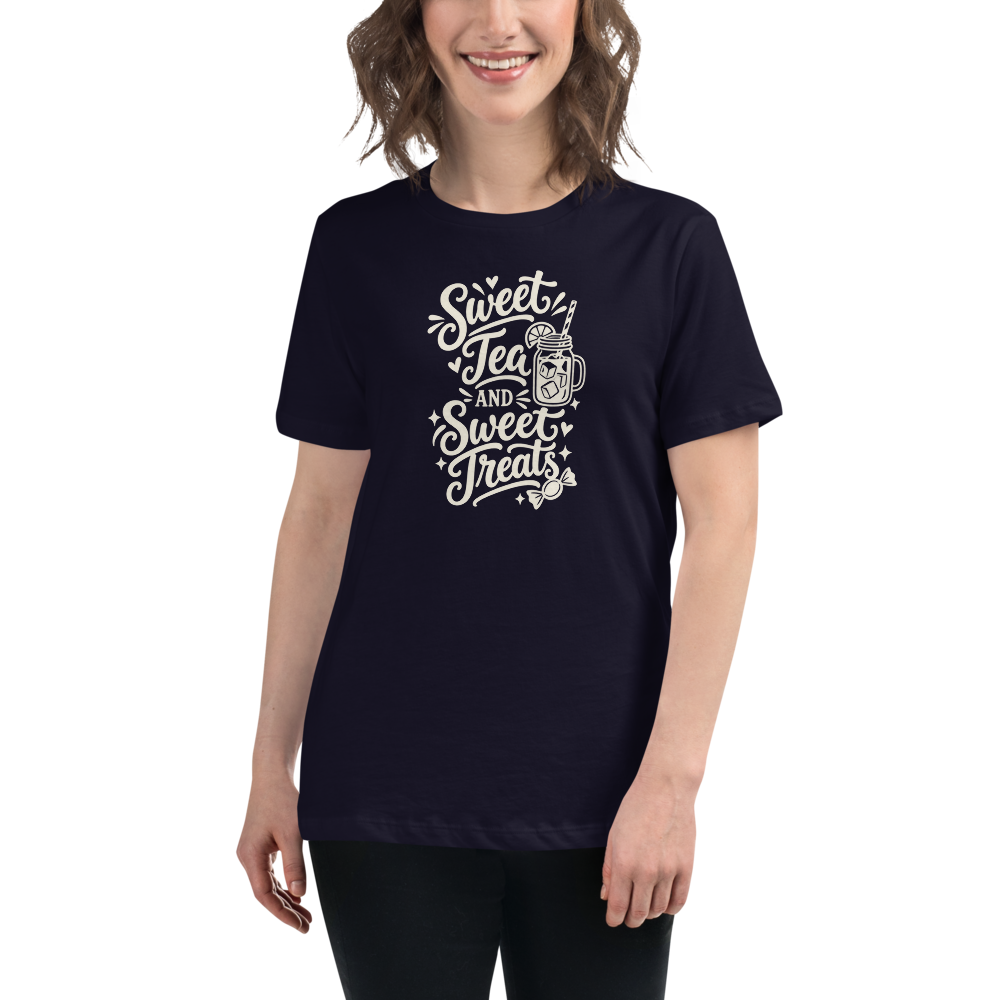 Sweet Tea and Sweet Treats - Women's Halloween Tee - Navy colourway