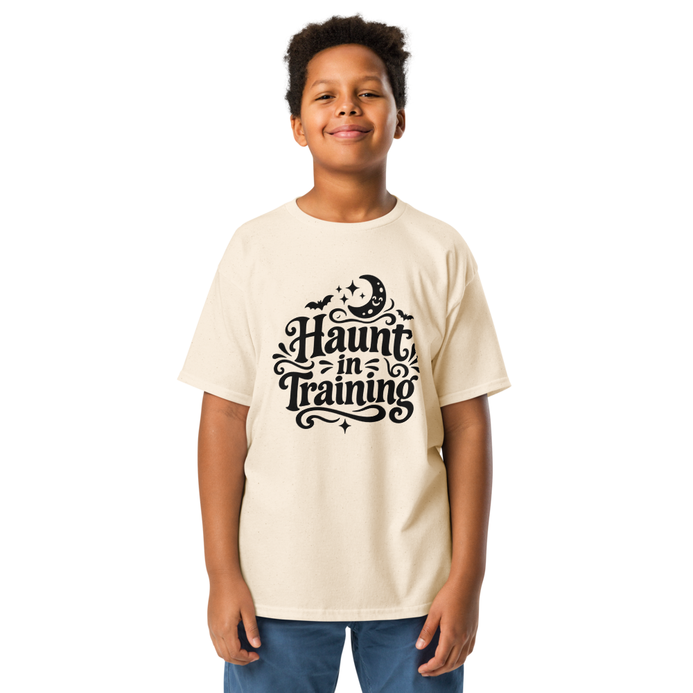 Haunt in Training Kids Halloween Shirt - on model