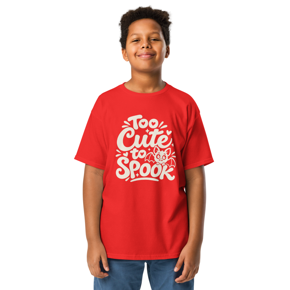 Too Cute to Spook Kids Halloween Shirt - Red colourway