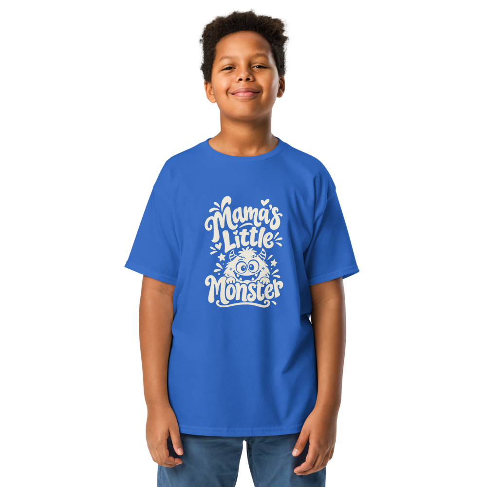 Mama's Little Monster Kids Halloween Shirt - Royal colourway