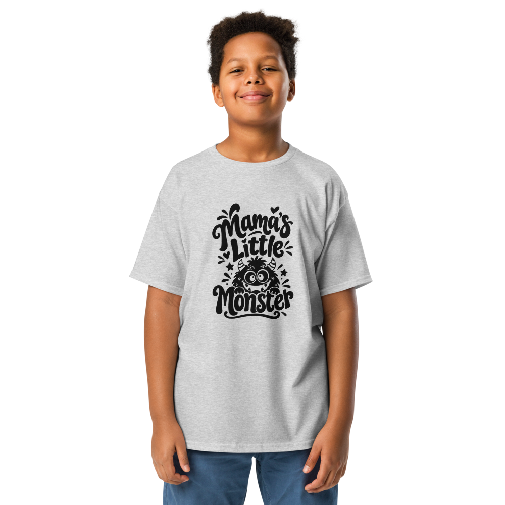 Mama's Little Monster Kids Halloween Shirt - on model